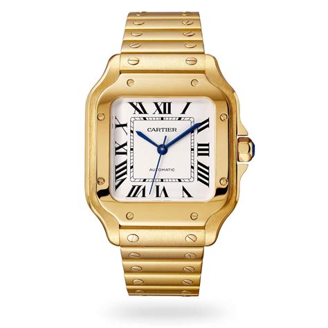 cartier santos watch gold|santos watch cartier price.